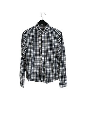 UNTUCKit Men's Black blue & White Plaid Button-Down Shirt